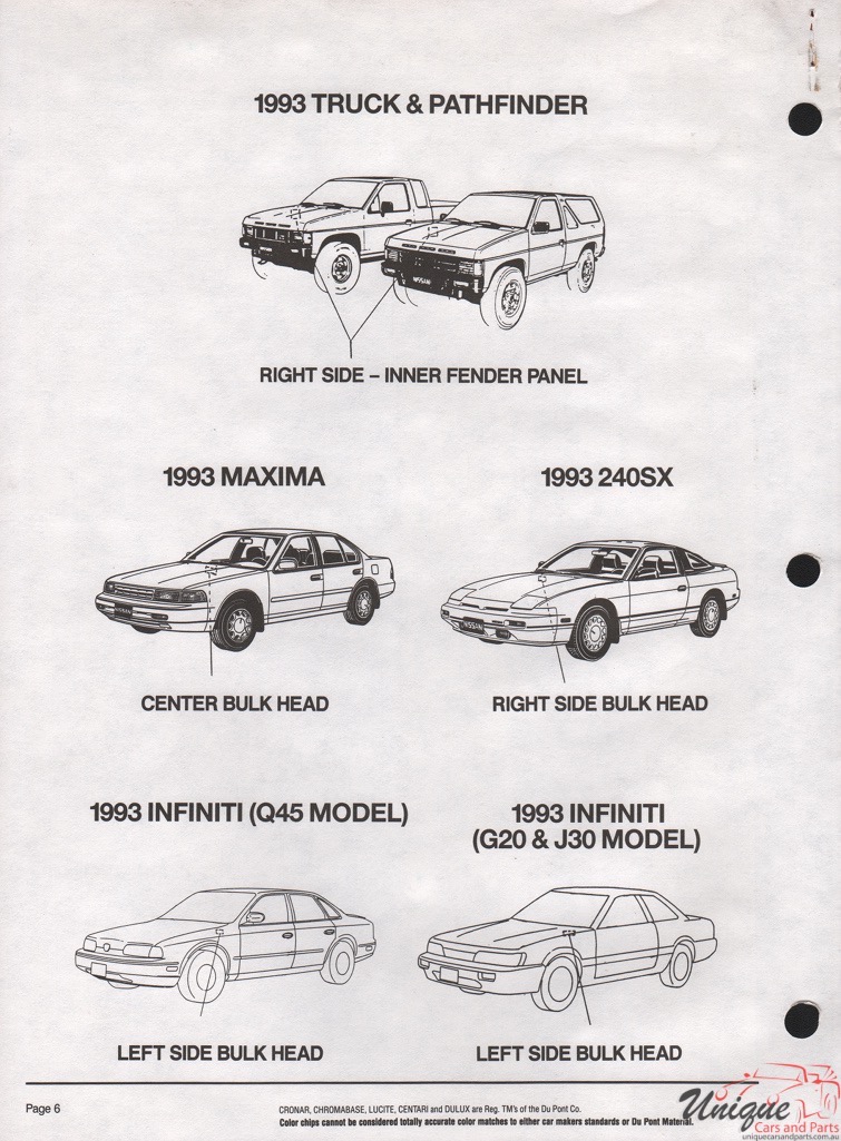 1993 Nissan Paint Charts DuPont Li 06